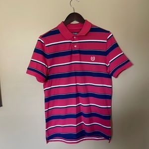 Chaps Pink Striped Polo Shirt size S